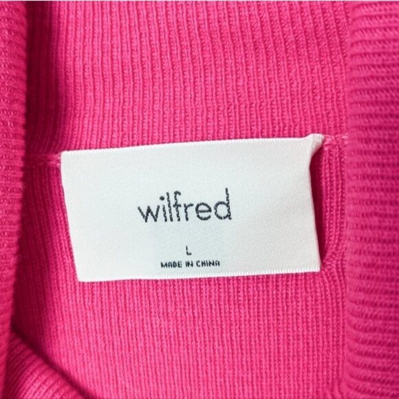NEW WILFRED Rebecca Sweater Wool Vital Pink Turtleneck Crop Top Small S Aritzia - Picture 9 of 10